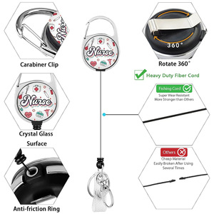 Cross-border easy-pull <b>buckle</b> rotating back <b>clip</b> medical care series nurse cross syringe retractable badge <b>clip</b> - Product Image 4