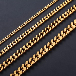 Collar de Acero Inoxidable para Hombre, Cadena Cubana Gruesa Estilo Miami para Mujer, Joyería Metálica Estilo Rock Punk, Regalo, Chapado en Oro, Gargantilla - Product Image 3