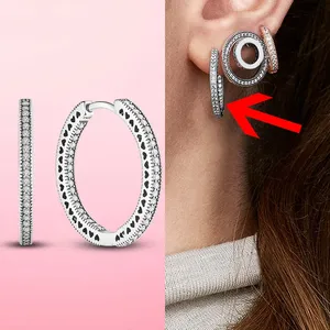 <span class=keywords><strong>Pendientes</strong></span> de Plata 925 con Diseño de Corazón y Circonita Cúbica Redonda, Estilo Animal, para Mujer, Ideales para Fiestas, Lindos, Románticos y a la Moda - Product Image 6