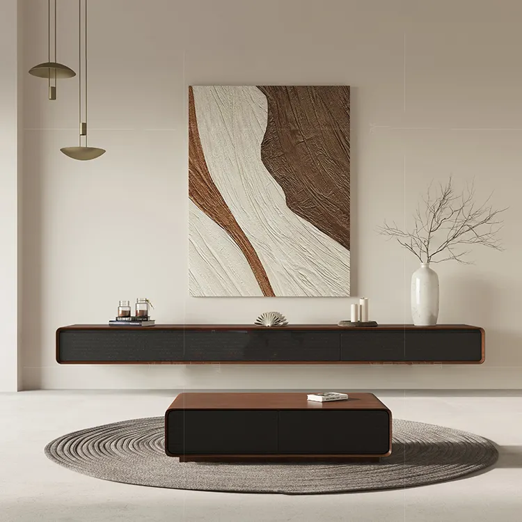 Soporte flotante Simple para Tv, mueble moderno de madera montado en la pared, componentes de consola, venta al por mayor, nuevo diseño, 2022
