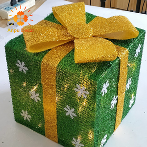 ANPU <span class=keywords><strong>2022</strong></span> Vente Flash : Boîtes Cadeaux Lumineuses d'Extérieur 3 Pièces avec Mini Guirlandes Pré-Éclairées pour Décorations de <span class=keywords><strong>Noël</strong></span>, Fêtes et Jardins - Product Image 4