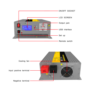 Inversor de Onda Sinusoidal Pura de 24V CC <span class=keywords><strong>a</strong></span> 220V CA, Monofásico, 50Hz, 3000W, <span class=keywords><strong>Convertidor</strong></span> de <span class=keywords><strong>Corriente</strong></span> para Automóviles y Electrodomésticos - Product Image 2