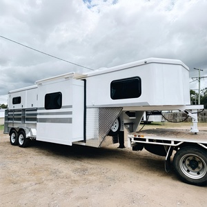 2/3/4 Horse Angle Load Float Gooseneck Horse <b>Trailer</b> 2 Axles 5 Wheels LED Lights Double Axle Electric Brakes Customized Color - Product Image 2