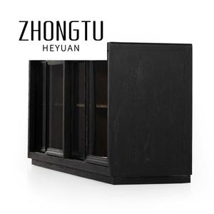 Hiện đại rắn gỗ Locker Đen tủ phòng ăn phòng khách nhà bếp kính cửa tủ container tự chọn sideboards tùy chỉnh - Product Image 4