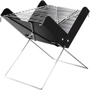 Parrillas de barbacoa al aire libre para acampar personal plegables simples, parrilla de carbón para restaurante de cocina, Mini Parrilla de barbacoa portátil plegable