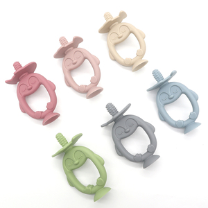 Mordedor de Silicona para Bebé Libre de BPA, con Forma de Pingüino, Cepillo de Dientes de Entrenamiento, Ventosa, Masajeador de Encías Calmante, Juguetes de Dentición de Grado Alimenticio - Product Image 1