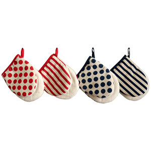Mitaines de four de style japonais, 14x18cm, en coton, résistantes à la chaleur, pour la cuisson au micro-ondes, motif à rayures, pour la cuisine domestique - Product Image 5