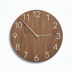 Modern Wood <b>Wall</b> <b>Clock</b> Contemporary Wooden American Walnut Face Large Birch Numeral Living Room Decor Wonderful Metal Large - Product Image 1