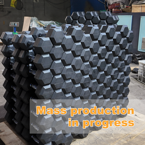 Mancuernas Hexagonales de Goma con Núcleo de Acero, Antideslizantes, para Entrenamiento de Fuerza, Equipo de Fitness, Logotipo Personalizado, Suministro al por Mayor de Fábrica - Product Image 2