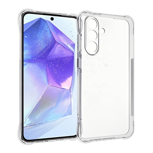 OMEVE Crystal Clear Case for Samsung Galaxy A56 A36 A26 A16 A06 Flexible Gel Rubber Anti Slip Airbag Soft TPU Back Cover Case