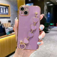 Casing Ponsel Hati Cinta Rantai Pergelangan Tangan untuk Samsung A32 Casing Ponsel untuk Samsung Galaxy A31 A51 A71 A21S A52 A72 A12 A22 A50 A70 A20 A30 Penutup