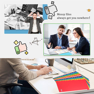 Foska màu sắc tươi sáng 11 lỗ lá lỏng lẻo Kích thước A4 180gsm độ dày chỉ số giấy Tab chia thư mục tập tin để lưu trữ tài liệu - Product Image 6