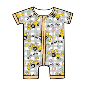 Sıcak Satış Bambu Kumaş Özel Baskılı Bebek Pijamaları Yazlık Tek Parça Kısa Tulum - Product Image 5