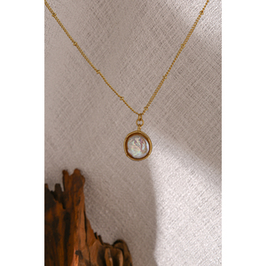 JINYOU 298 Collana con Ciondolo Rotondo in Perla Naturale per Donne, Placcata in Oro 18K, Acciaio Inossidabile - Product Image 3