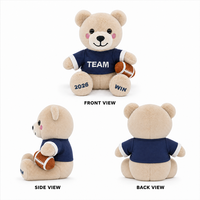 Peluche Ourson Mignon Équipe Sportive, Doux et Moelleux, Jouet en Peluche Personnalisé Football, Fabrication OEM ODM, Cadeau, Porte-clés en Peluche
