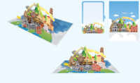Biglietto d'Auguri di Lusso Personalizzato con Stampa Digitale 3D Pop-Up dell'Architettura Culturale Vietnamita, Souvenir di Compleanno in Carta