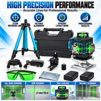 DERUIDA Niveau laser vert 4D 16 lignes 360° auto-nivelant haute précision avec télécommande pour la construction