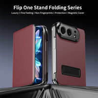 Étui de téléphone pliable en cuir PU à fermeture magnétique puissante pour iPhone Duo, avec support métallique invisible et protection intégrale anti-chute
