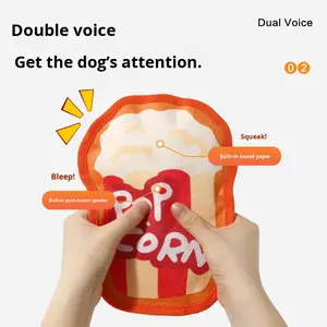 Büyük ve küçük köpekler için ısırmaya dayanıklı çevre dostu <span class=keywords><strong>PVC</strong></span> köpek çiğneme oyuncakları taklit burger kızartması diş taşlama sıkıntı rahatlatmak - Product Image 5