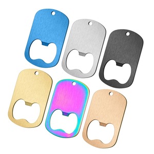Stainless Steel Bottle Opener Matte Pendant Blank <b>ID</b> <b>Dog</b> <b>Tag</b> DIY Handmade Jewelry Findings Accessories Wholesale 50X30mm - Product Image 1