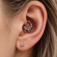 CRYSPURE Anneau segmenté articulé en titane G23 poli pour piercing septum, daith, hélix, cartilage, nez – Cadeau pour elle