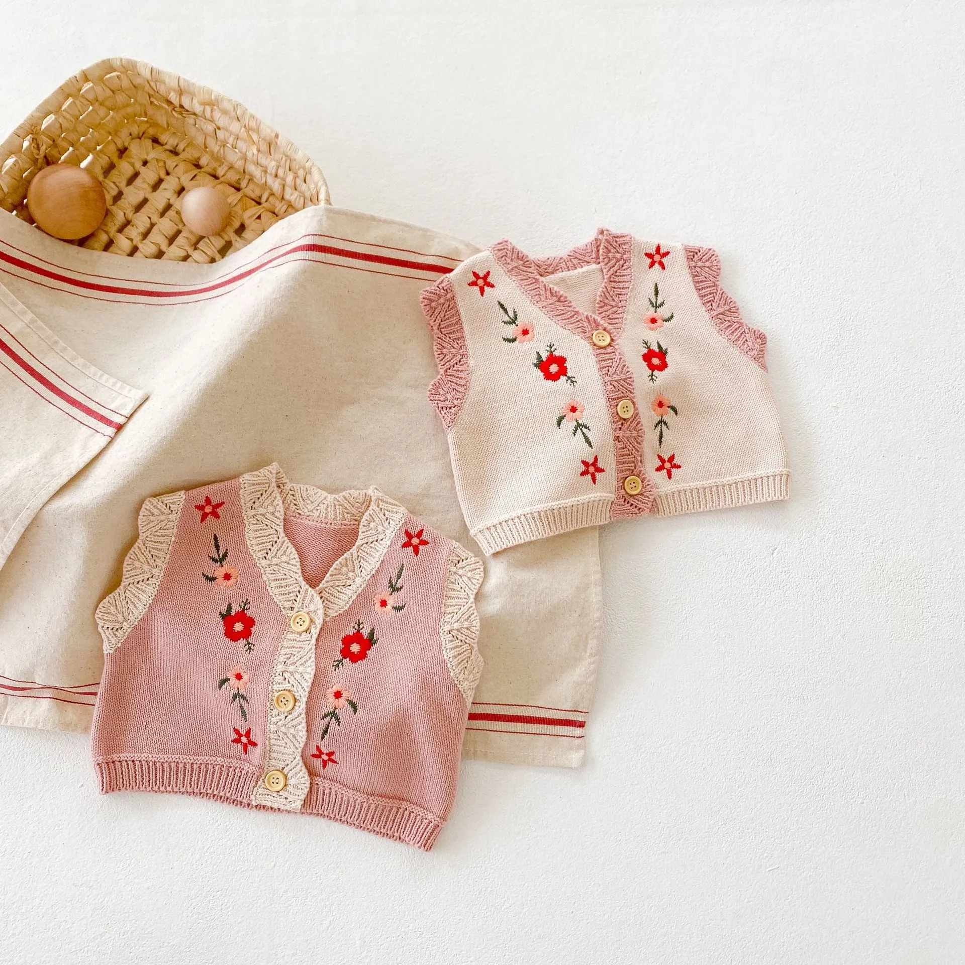 Bebek kız yelekler pamuk yelek 0-2 yıl bebek yelek kolsuz elbise toptan bebek yürümeye başlayan çocuklar için yelek bebek kız