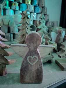 Adorno Navideño de Madera con Forma de Ángel, Figura Irregular para Decoración Festiva, 3 Pulgadas, Decoración para Estantes, Adornos Navideños al por Mayor, LIMITLESS HUNCH - Product Image 3