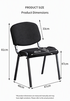 Chaise de bureau ergonomique moderne en métal empilable avec revêtement en tissu pour bureau à domicile et salles d'attente