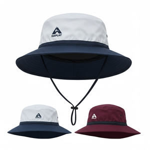 Oem bán buôn biểu tượng tùy chỉnh rộng vành thoáng khí ngoài trời Mũ câu cá, có thể điều chỉnh Polyester gorras thêu xô hat với chuỗi - Product Image 1