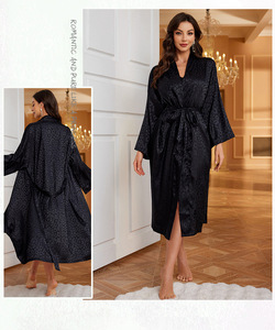 Camisón de Moda para Mujer, Nuevo en AliExpress, Pijama de <span class=keywords><strong>Manga</strong></span> <span class=keywords><strong>Larga</strong></span>, Elegante, Jacquard, Estampado de Leopardo, Ropa de Dormir de Seda - Product Image 6