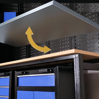 Armoires à outils combinées de rangement pour garage Banc de travail en métal pour atelier à usage intensif Banc à outils Poste de travail