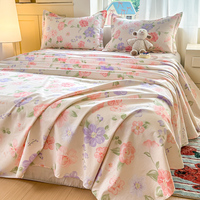 Drap Plat de Qualité 100% Coton Nouvelle Arrivée Luxe Taille Twin Respirant Motif Imprimé pour Chambre à Coucher Hôtels Maisons Queen Disponible