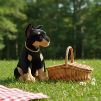 Boneka Anjing Realistis Grosir, Simulasi Mirip Asli, Boneka Anak Anjing Lembut untuk Eceran