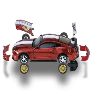 Coche de Carreras de Aleación de Zinc a Escala 1:42, Modelo Fundido a Presión con Sonido <span class=keywords><strong>y</strong></span> Luz, Ruedas de Goma, Vehículos de Juguete para Niños - Product Image 1