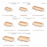 Boîte à sushi jetable écologique en papier kraft de qualité alimentaire, enduite de PE, imperméable, résistante à l'huile, boîte à emporter pliable pour sushi