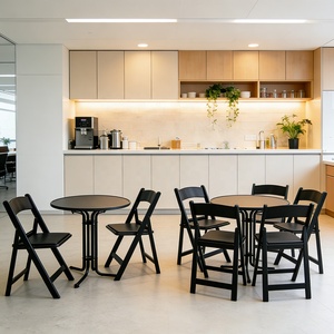 Ensemble <span class=keywords><strong>de</strong></span> meubles <span class=keywords><strong>de</strong></span> <span class=keywords><strong>jardin</strong></span> modernes pour terrasse, patio, appartement, <span class=keywords><strong>table</strong></span> <span class=keywords><strong>ronde</strong></span> et deux chaises pliantes <span class=keywords><strong>en</strong></span> résine - Product Image 6