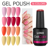 Fournisseur OEM de vernis à ongles, vente chaude, 15 ml, étiquette privée, gel UV rouge longue durée de haute qualité pour salon