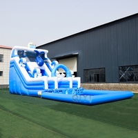 Toboggan aquatique gonflable avec château gonflable, grand équipement de divertissement extérieur, toboggan géant gonflable pour adultes