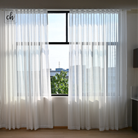 Tissu de rideau uni transparent en gros 6001-43, tissu voile 300CM 100% polyester, textile de rideau filtrant la lumière pour fenêtre