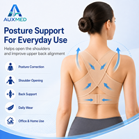 Correcteur de posture réglable beige respirant et confortable avec soutien dorsal croisé pour femmes et employées de bureau