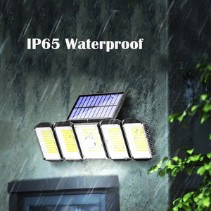 Lampada Solare da Parete per Esterni IP54 con 300 LED, Nuova Illuminazione a Induzione LED Rotante a Cinque Teste per Strade e Sentieri - Product Image 5