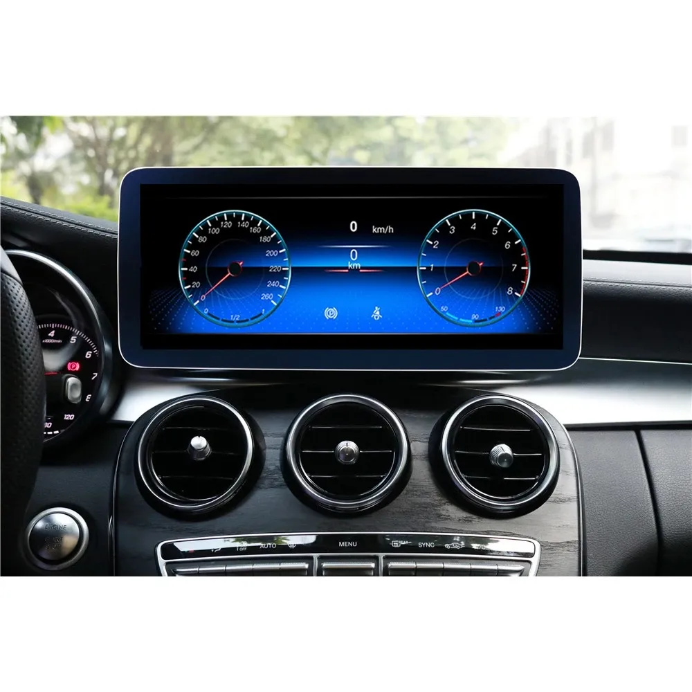 Radio Mobil 12.3 Inci Android12.0 Dengan Layar Untuk Benz C-class C W204 S204 2008 2009 2010 Pemutar Video Carplay Otomatis 4G + 64G