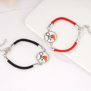 Pulsera de Cuerda Tejida de Acero Inoxidable <span class=keywords><strong>para</strong></span> Parejas, Pulsera Luminosa de Moda <span class=keywords><strong>para</strong></span> Parejas, Regalo de Joyería <span class=keywords><strong>para</strong></span> el Día de San Valentín - Product Image 5