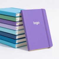 Benutzer definierte A6 A5 gefüttert Regel Logo Größe Geschenk Reise Pu Leder Notebook mit Gummiband