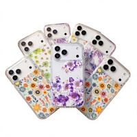 Étui transparent anti-chute en TPU magnétique à fleurs laser colorées pour 17 Pro Max et pour 18