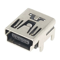 10 connecteurs mini USB 5P femelles, prise à 90 degrés avec 4 broches de positionnement, forme de prise en T droite
