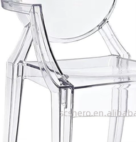 Fauteuil de salle à manger empilable en acrylique, style moderne et élégant, vintage, taille personnalisée, couleur transparente, pour hôtels, banquets, anniversaires