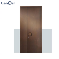 Porte pivotante en bois de teck massif de luxe moderne personnalisée pour l'intérieur Porte d'entrée finie de sécurité pour l'extérieur coulissant avant de la maison