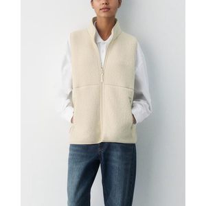 FOXA Womens Fleece <b>Vest</b> Oversized Zip Front Warm Fall Winter Outerwear With Pockets Lightweight Mockneck <b>Top</b> - Product Image 5