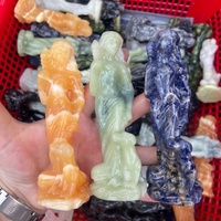 Figuras Talladas de la Diosa Hécate con Cráneos de Perro en Cristal Natural, Cristales Curativos de Cuarzo para Decoración y Brujería, Venta al Por Mayor
